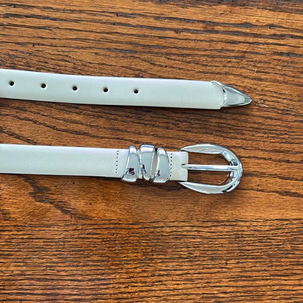 Madewell Triple Metal Keeper Belt, ecru, NWOT